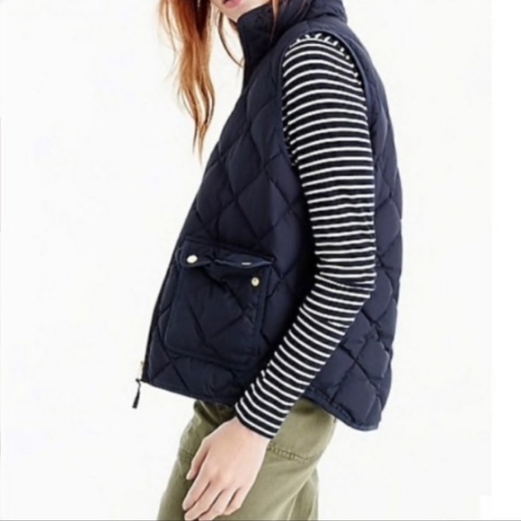 J. Crew Navy Blue Excursion Quilted Vest - Picture 3 of 10